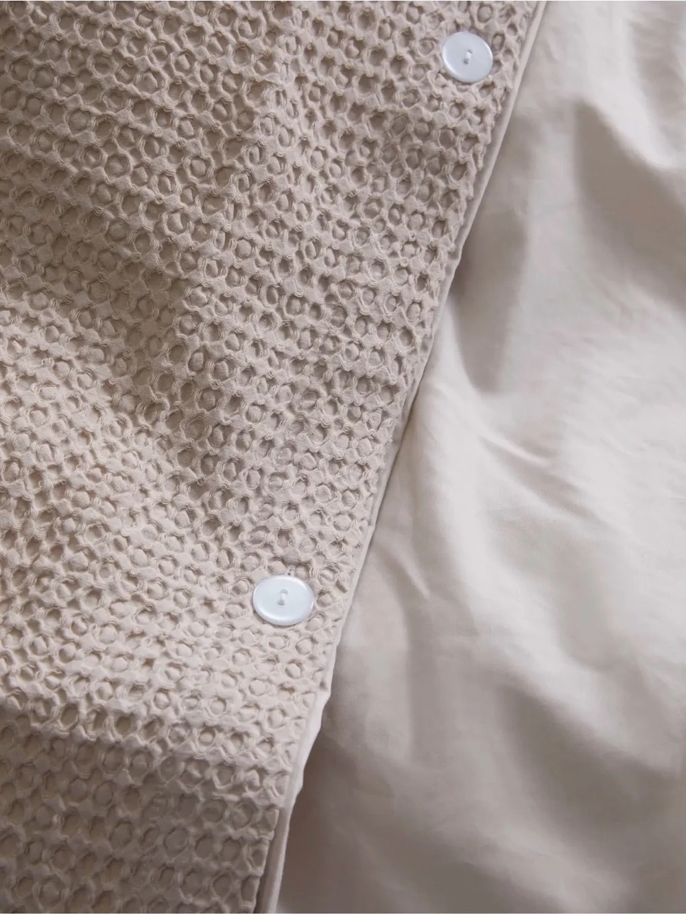 Quince NWOT Organic luxe Honeycomb Duvet Cover in Sand 791